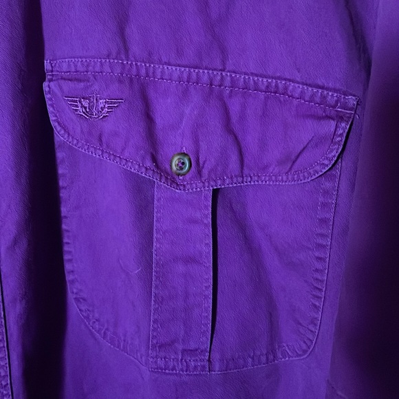 Vintage Purple Dockers Button Up Shirt size Large - Picture 3 of 6